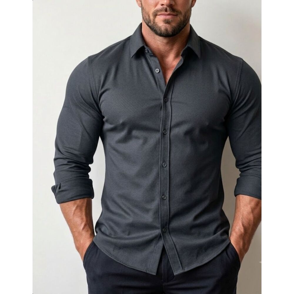 New Zachary Prell Glacier Knit Button Up Dress Shirt Men's Size Small